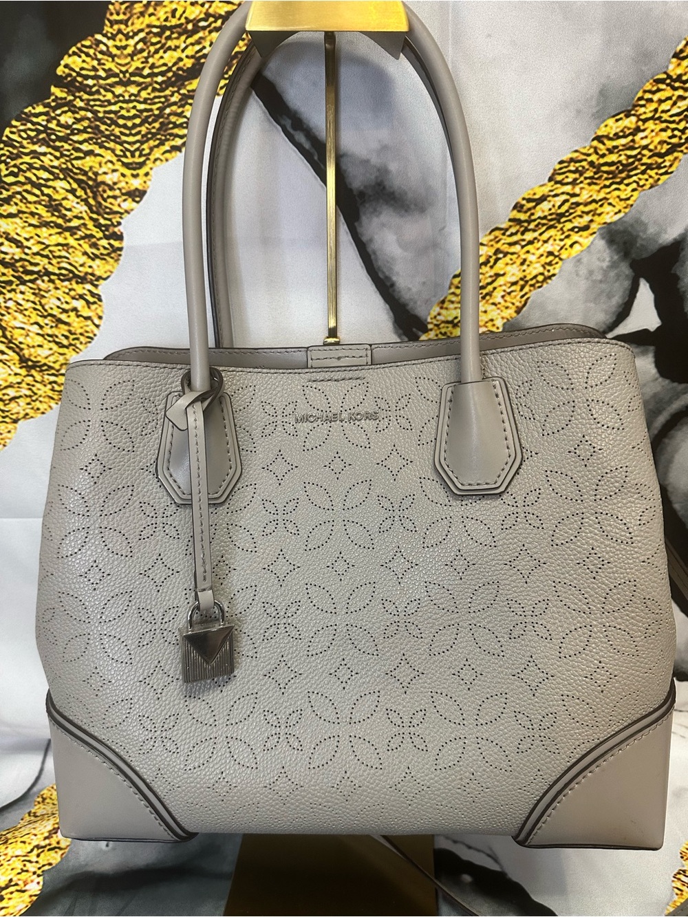Michael Kors Women's Taupe Perforated Tote Bag -